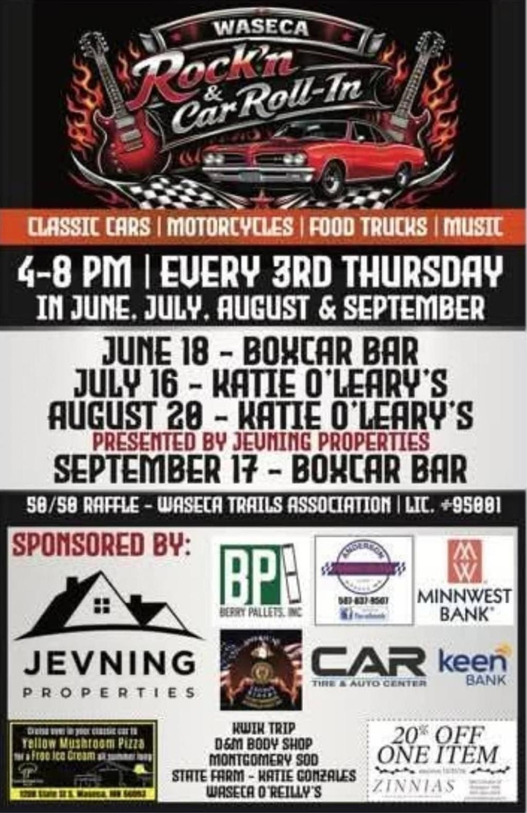 Waseca Rock'n Car Roll-In flyer