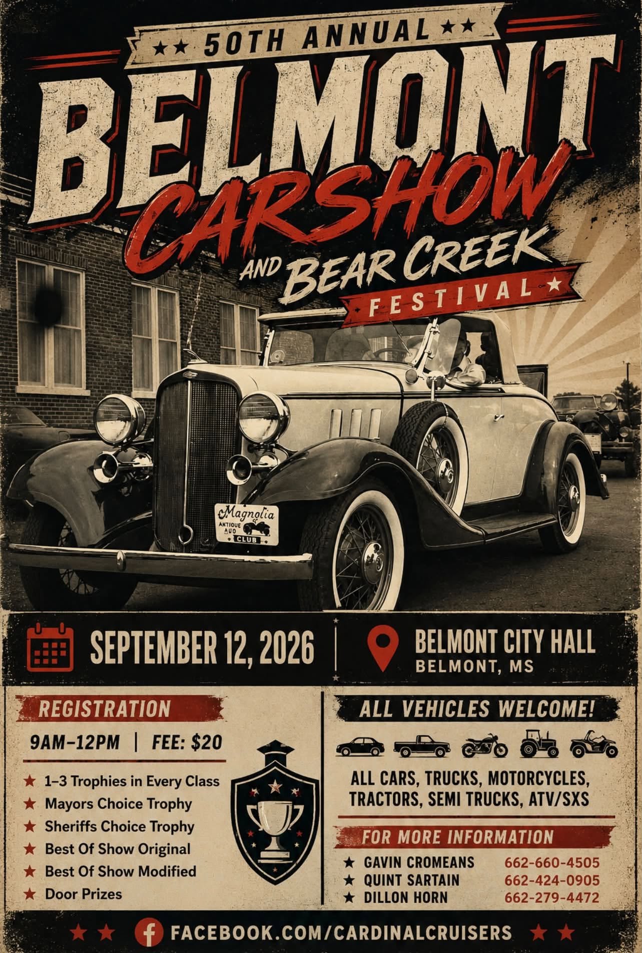 50th Annual Belmont Car Show and Bear Creek Festival flyer