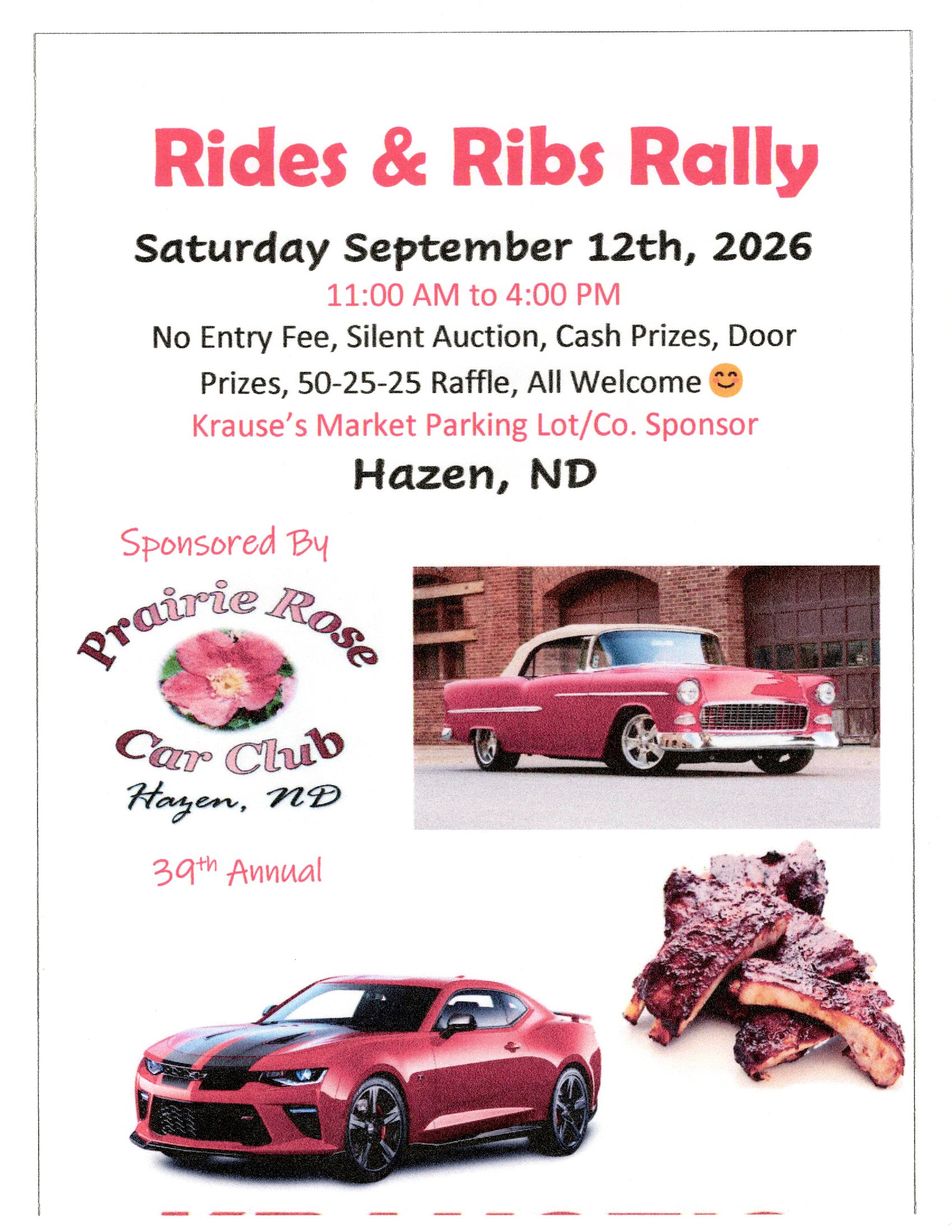 Rides & Ribs Rally flyer