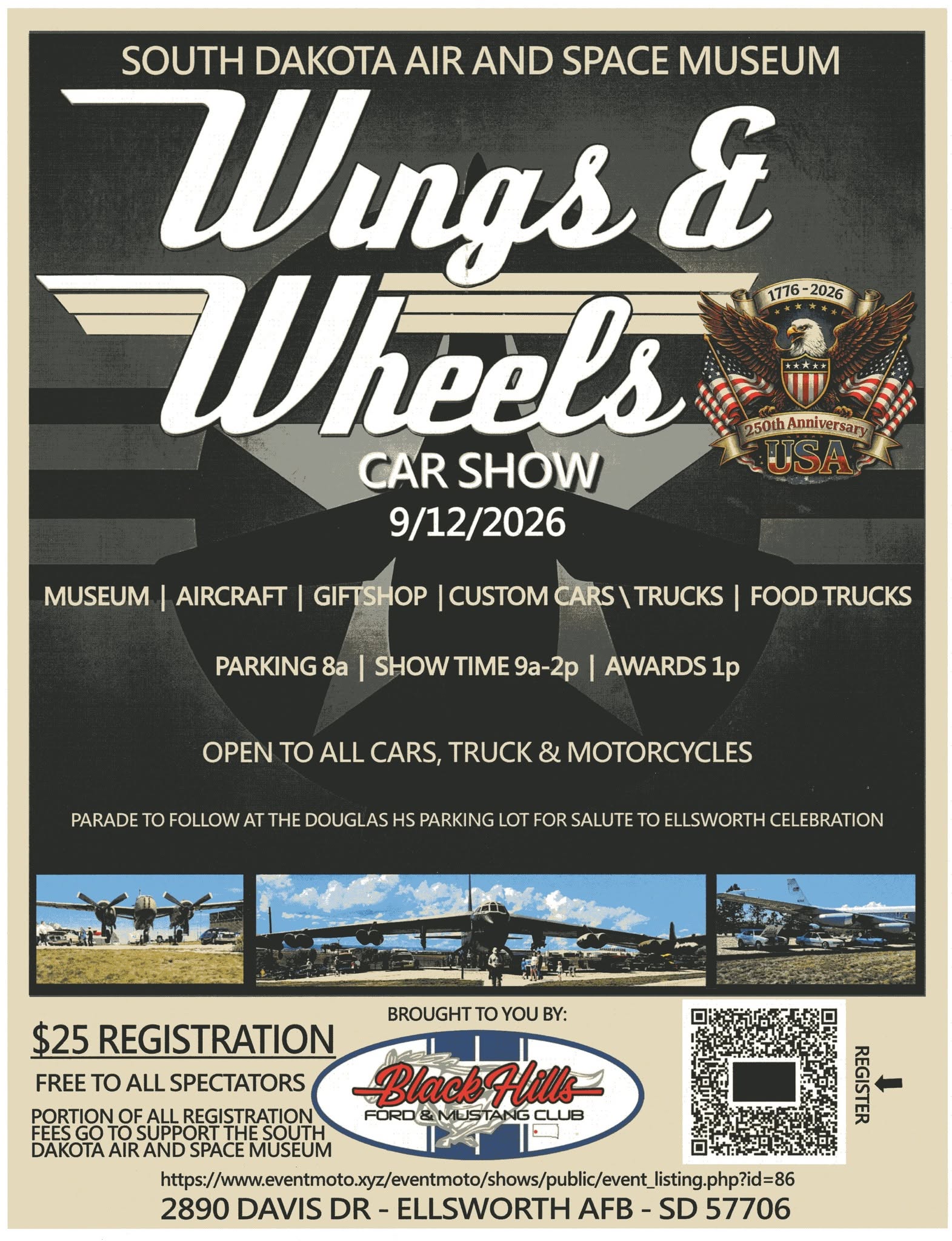 Wings & Wheels Car Show flyer