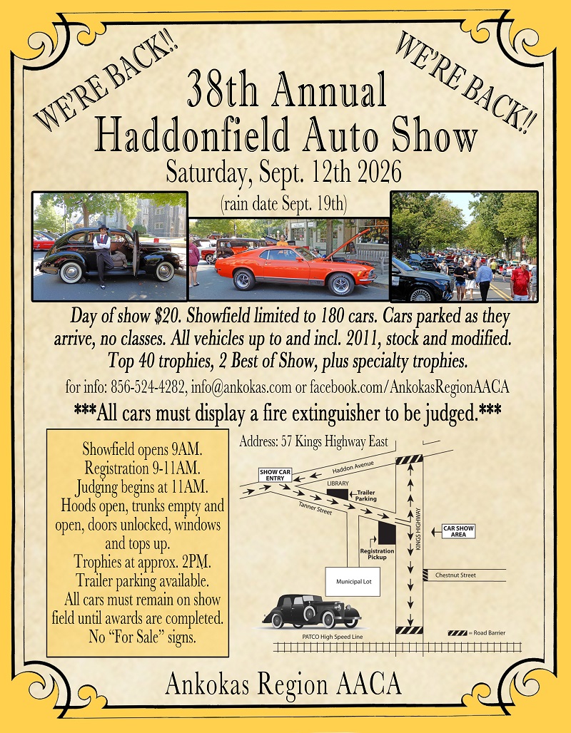38th Annual Haddonfield Auto Show flyer